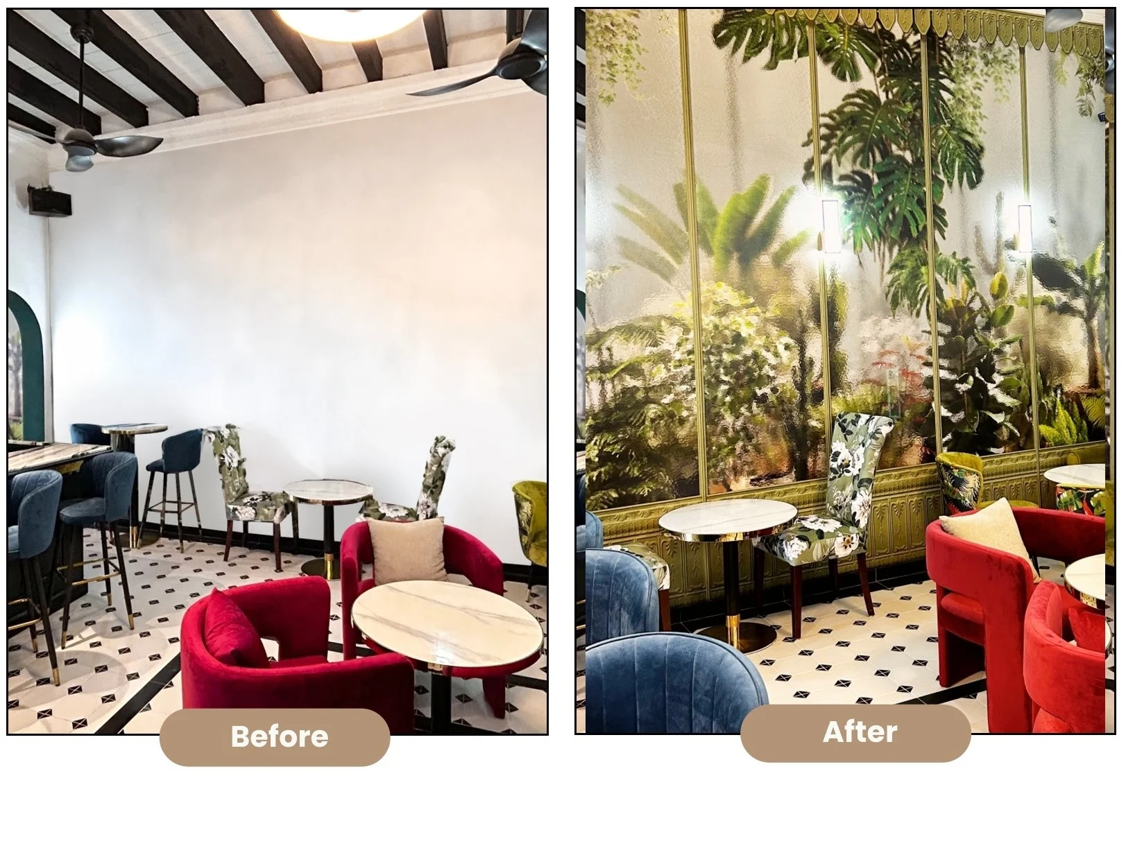 Fresh restaurant transformation with Honpo Wallpaper